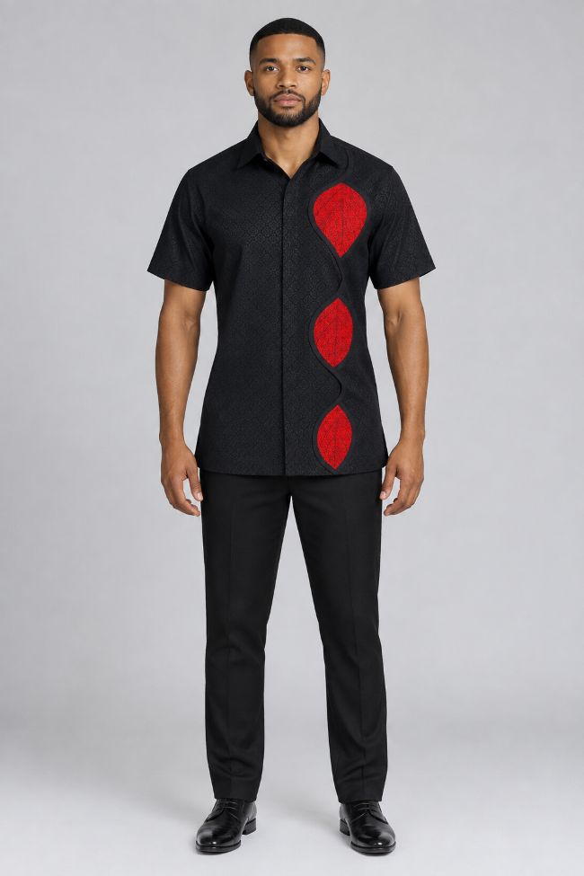 Black Short Sleeve Men's Shirt